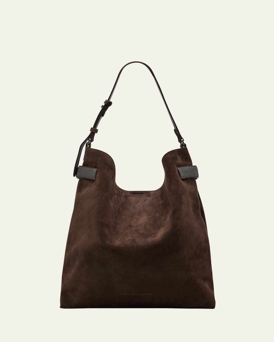 Essence Large Suede Hobo Bag